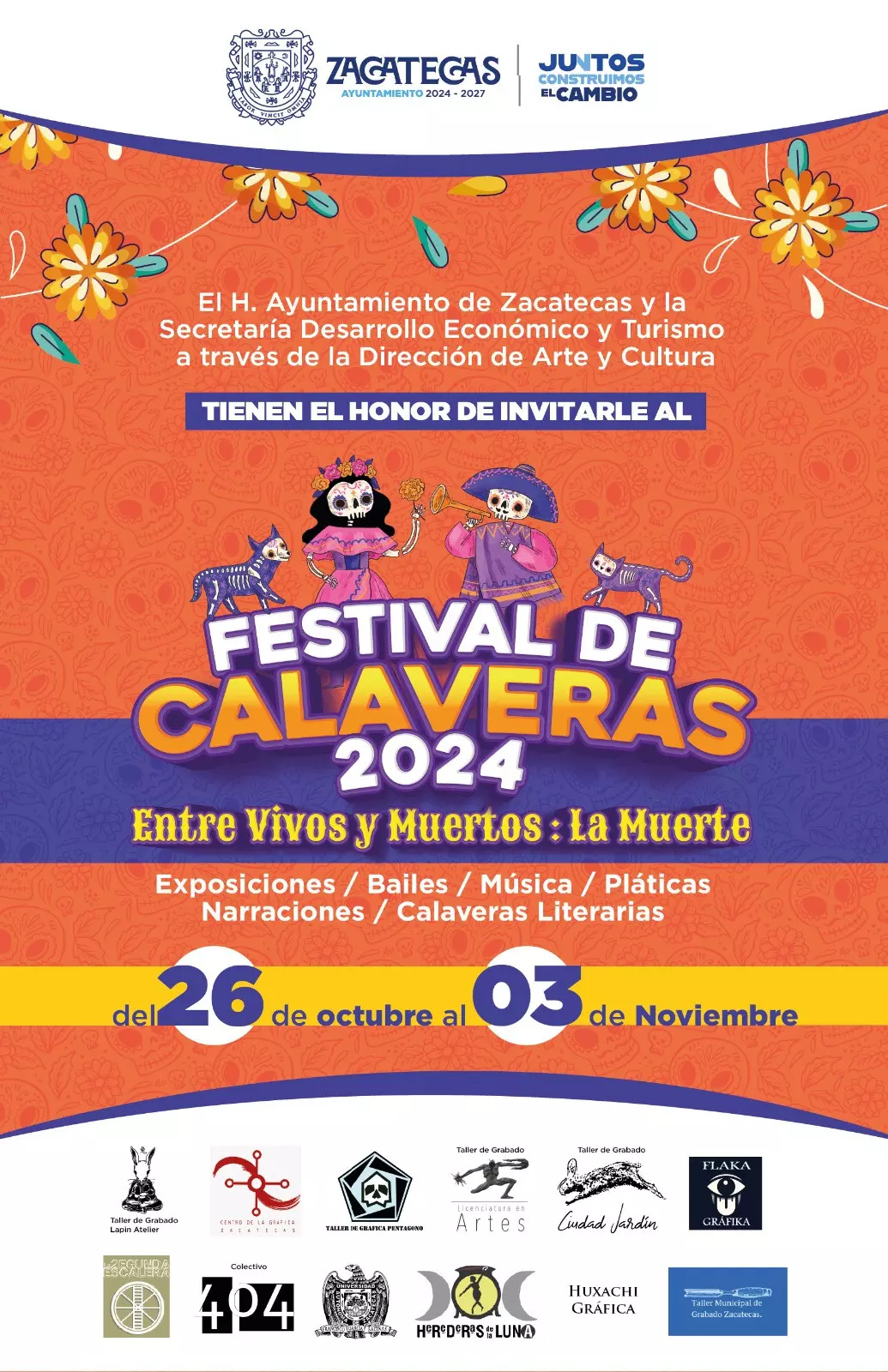 Zacatecas se prepara para vivir el día de muertos con un festival cultural y artístico de gran alcance