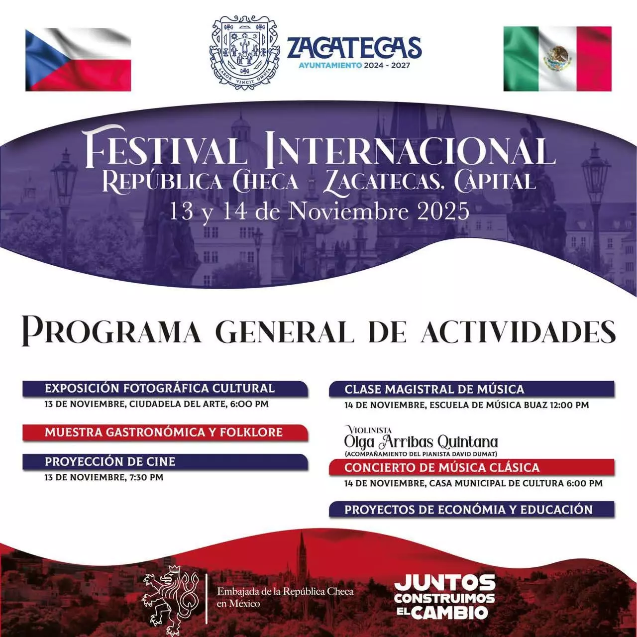Festival Internacional une a Zacatecas y la República Checa en un intercambio histórico